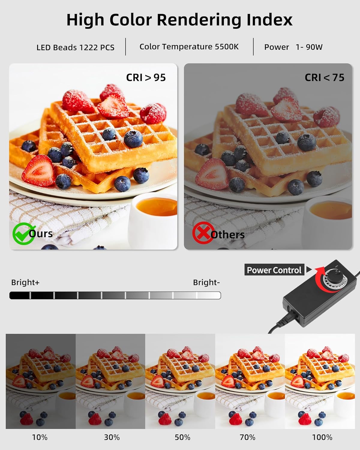 Glendan Portable Light Box Photography: 16"x16" Professional Dimmable Photo Box with High CRI 480 LED Lights - Soft Box with 4 Photo Backdrops for Jewelry and Product Photography