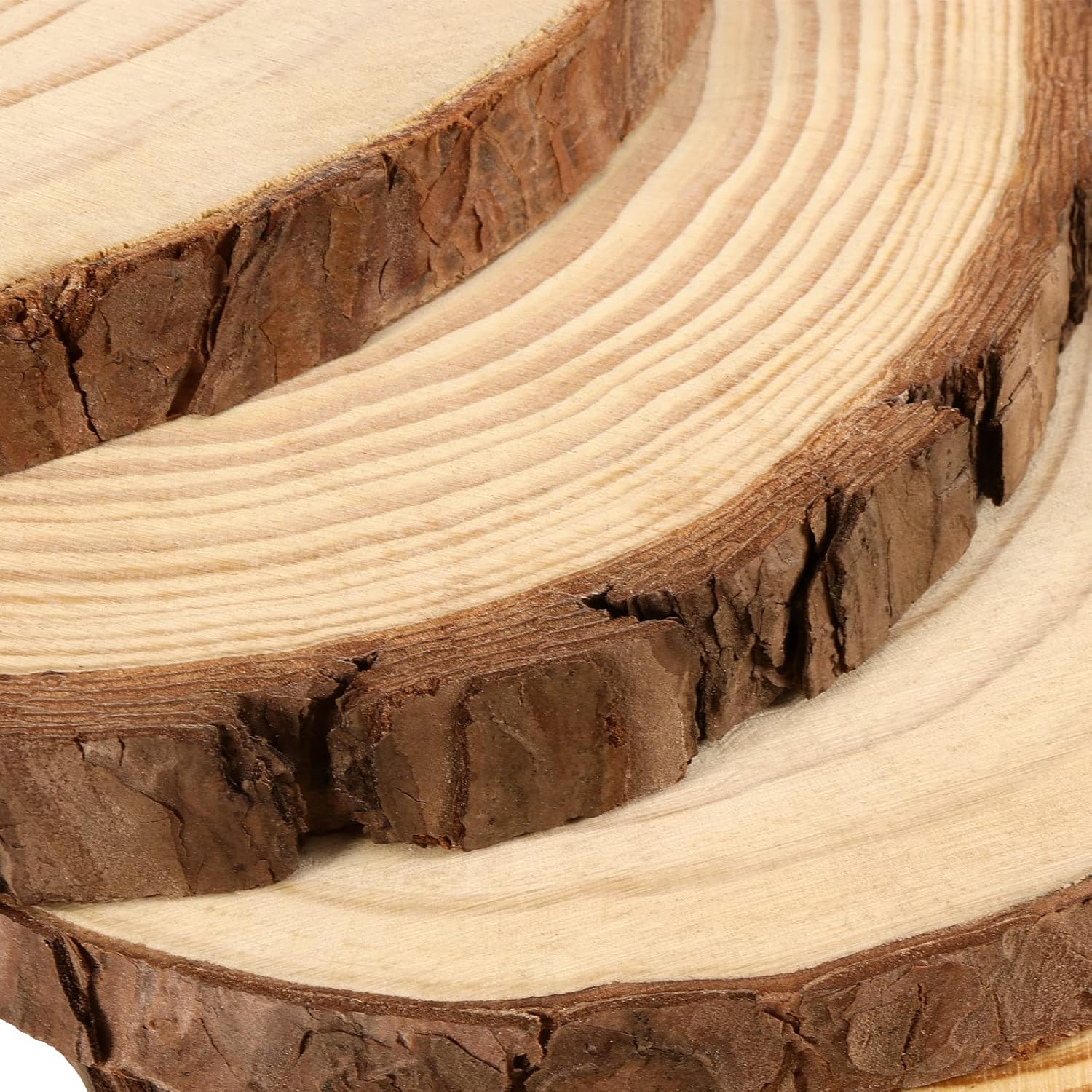 JEUIHAU 6 PCS 8-10 Inches Natural Unfinished Wood Slices, Round Wooden Tree Bark Discs, Wooden Circles for DIY Crafts, Christmas, Rustic Wedding Ornaments - Crafty Corner