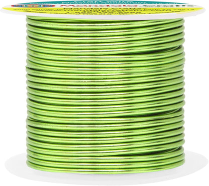 Mandala Crafts 14 Gauge Anodized Aluminum Craft Wire for Jewelry Making - 60 FT Colored Flexible Lime Green Wire - Bendable for Bonsai Armature Crafting Sculpting - Crafty Corner