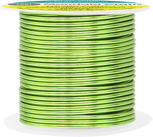 Mandala Crafts 14 Gauge Anodized Aluminum Craft Wire for Jewelry Making - 60 FT Colored Flexible Lime Green Wire - Bendable for Bonsai Armature Crafting Sculpting - Crafty Corner