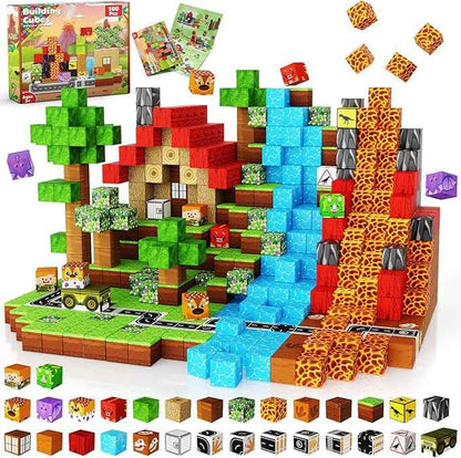 Magnetic Blocks - 100PCS Magnetic Building Blocks, Stacking Magnets for Kids, STEM Learning for Kid, Magnetic Blocks for Kids Ages 4 5 6 7 8 9, Birthday Gifts for 3-10 Years Old Boys Girls