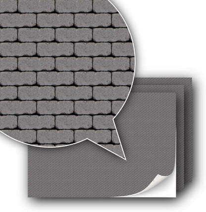3 Sheets Self-Adhesive Decorative Film Paving Stones and Surfaces for Model Making in Scale 1:87 Scale H0 (UK: 3.5 mm Scale) (Wall Bricks)