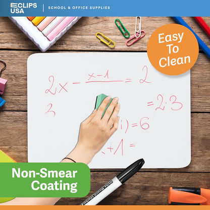 Dry Erase Board, Dry Erase Lap Boards (with 12 Markers & 12 Erasers), Small White Boards Dry Erase, White Board Mini, 9” x 12” Double Sided (48 Pack)