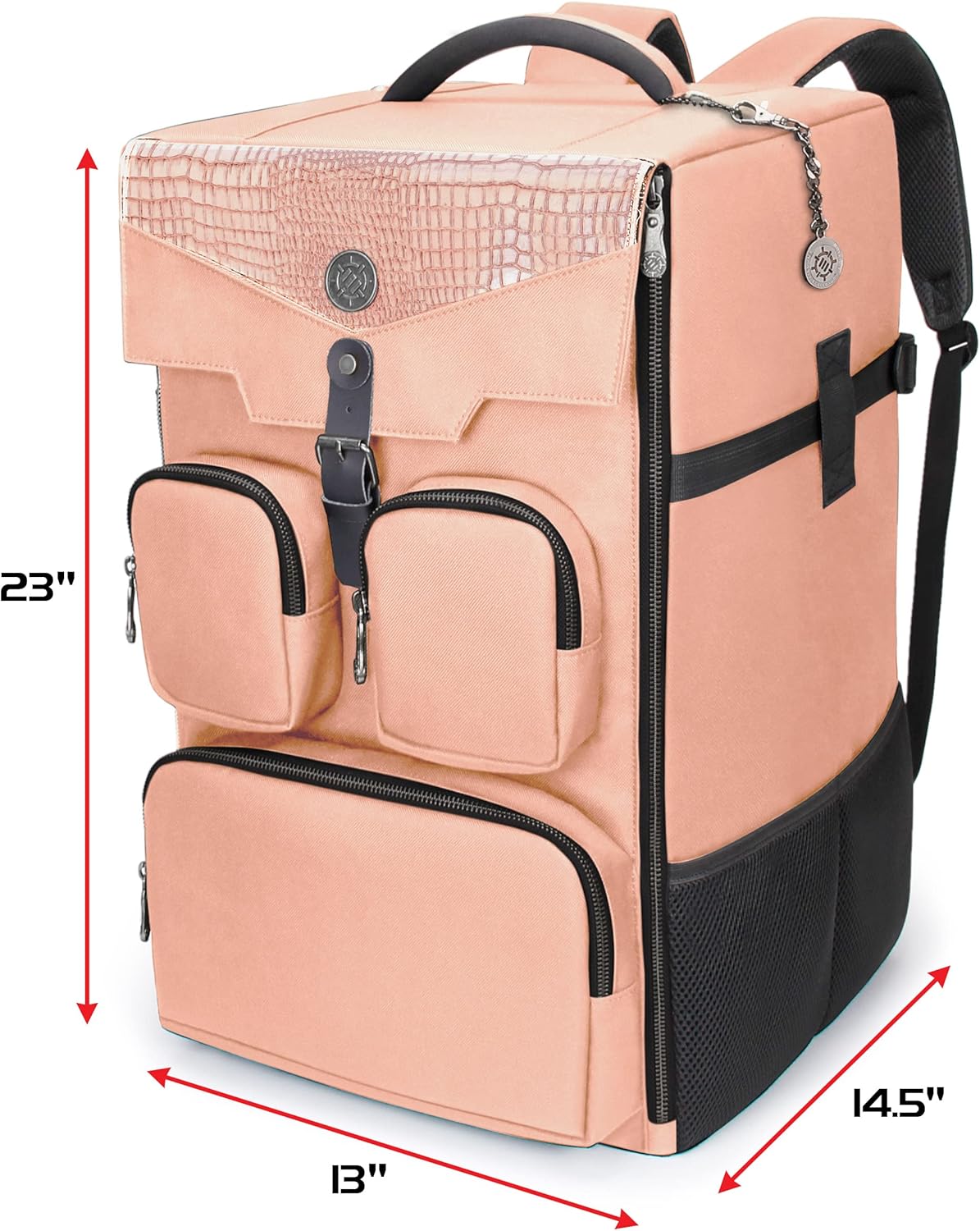 ENHANCE Collector's Edition Board Game Backpack - Reinforced Rigid Board Game Storage with Padded Shoulder Straps, Carrying Handle, and Accessories Pockets for Dice, Cards, More (Dragon Pink)