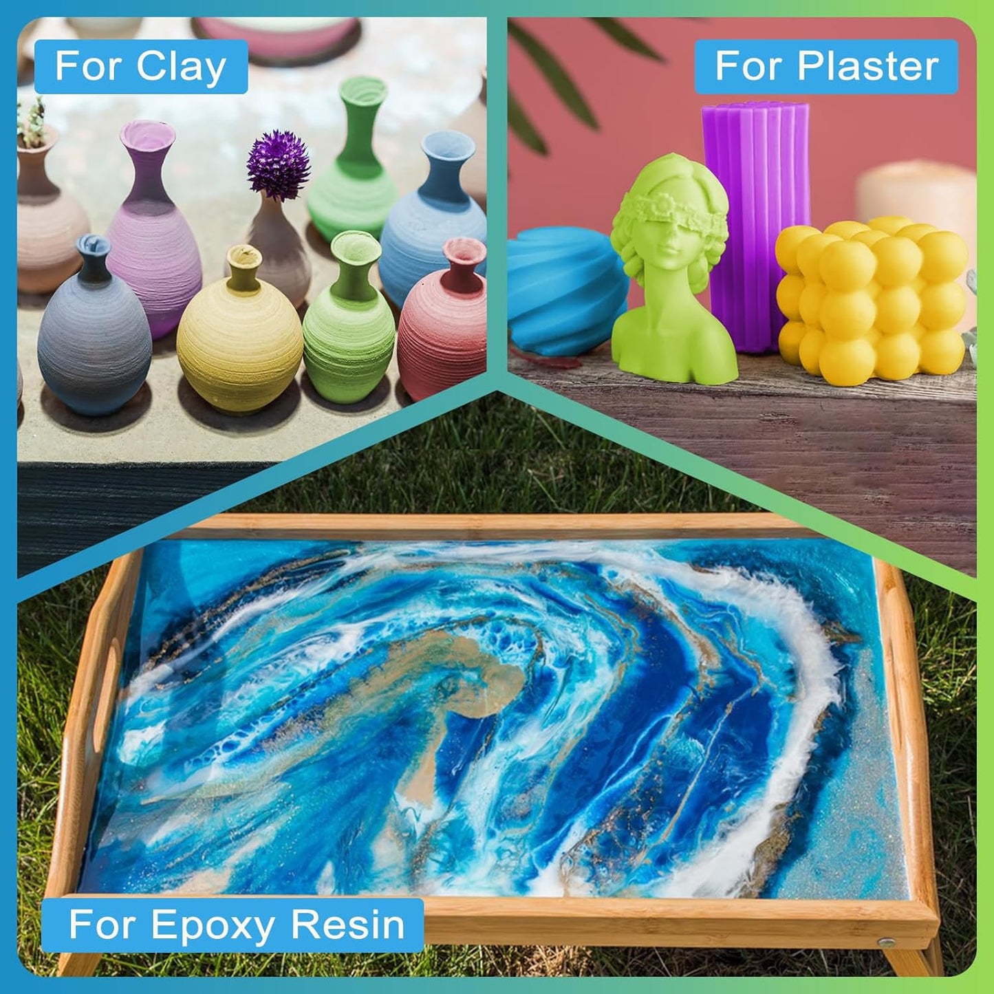 GOODTAKE Iron Oxide Powder, Green Concrete Color Pigment, Green Grout Colorant, Color Dye for Cement, Concrete, Clay, Pastel, Mortar, Grout, Mix DIY, Epoxy Resin (Green, 4 oz)