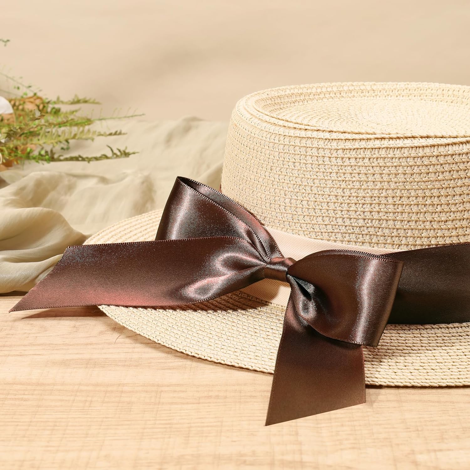 LaRibbons Brown Satin Ribbon 1 1/2 Inch 50 Yards Thin Luxury Double Faced Mocha Mousse Silk Ribbon for Flower Bouquet Crafts Gift Wrapping Wedding Decoration - Crafty Corner