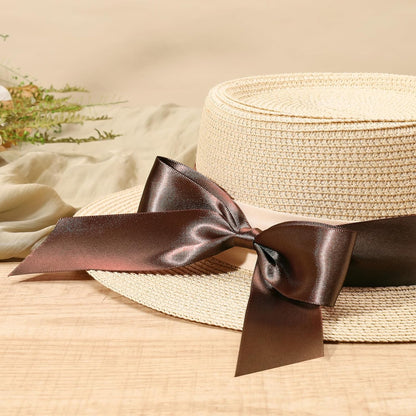 LaRibbons Brown Satin Ribbon 1 1/2 Inch 50 Yards Thin Luxury Double Faced Mocha Mousse Silk Ribbon for Flower Bouquet Crafts Gift Wrapping Wedding Decoration - Crafty Corner