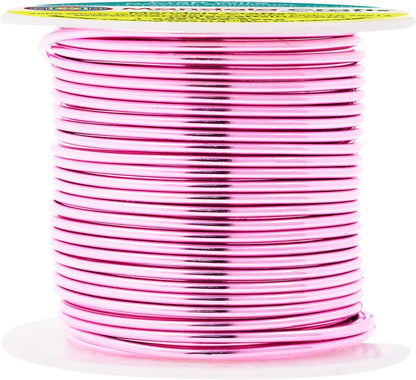 Mandala Crafts 14 Gauge Anodized Aluminum Craft Wire for Jewelry Making - 60 FT Colored Flexible Pink Wire - Bendable for Bonsai Armature Crafting Sculpting - Crafty Corner