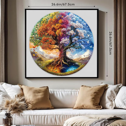 masseruon Round Puzzles for Adults 1000 Pieces-Tree of Life Puzzle-26.6x26.6in Jigsaw Puzzles with HD Matte Finish-Hard Impossible Difficult for Adult-Challenging Gift for Puzzle Lovers