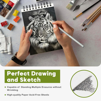 CONDA 5.5 x 8.5 Sketchbook Book - Top Spiral Bound Pad, 2 Packs of 100-Sheets (68lb/100gsm) Acid Free Artistic Paper for Drawing, Painting, Writing - Ideal for Beginners Artists - Crafty Corner