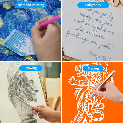 TOHETO A3 Light Board for Diamond Painting, Super Bright Magnetic Light Pad with Side Buttons, Lightbox for Tracing and Drawing, Corded Light Table for Sketching, Animation, Weeding Vinyl (White)