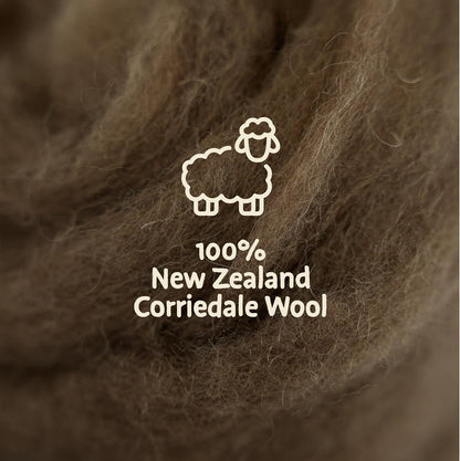 Woolbuddy Needle Felting Wool – 8oz Chunky Wool Roving in Brown, Felting Wool for Needle Felting Kit, Wet & Dry Felting Projects
