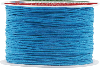 Mandala Crafts 1mm 109 Yards Light Blue Cotton Waxed Cord for Jewelry Making Bracelet Cord Waxed String - Beading String Thread Jewelry Cords for Necklaces String