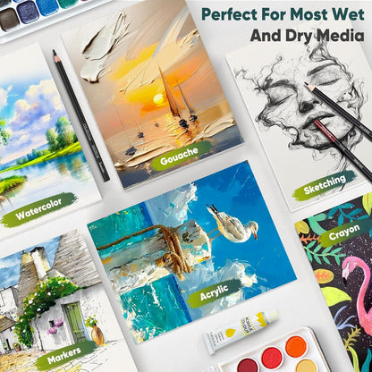 Soucolor Watercolor Paper Pad, 9"x12" Water Color Paper, 140lb/300gsm 40 Sheets Artist Painting Drawing Paper Book, Art Supplies for Adults Kids, Watercolor Paint Set, Sketchbook, Journal, Notebook - Crafty Corner
