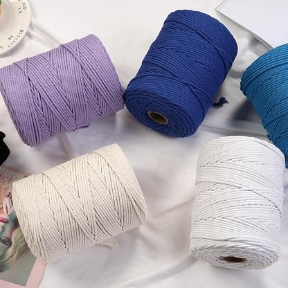 Cotton Macrame Cord 4mm x 328yards Natural Colored Macrame Supplies, Soft Craft Cotton Rope for Plant Hanger Wall Hanger Dreamcatcher (Salmon)