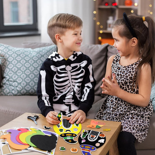 Fennoral 12 Pack Halloween Craft Kit for Kids Make You Own Witch House Foam Stickers Ornament DIY Arts and Crafts for Kids Girls Boys Halloween Party Supplies Halloween Decoration