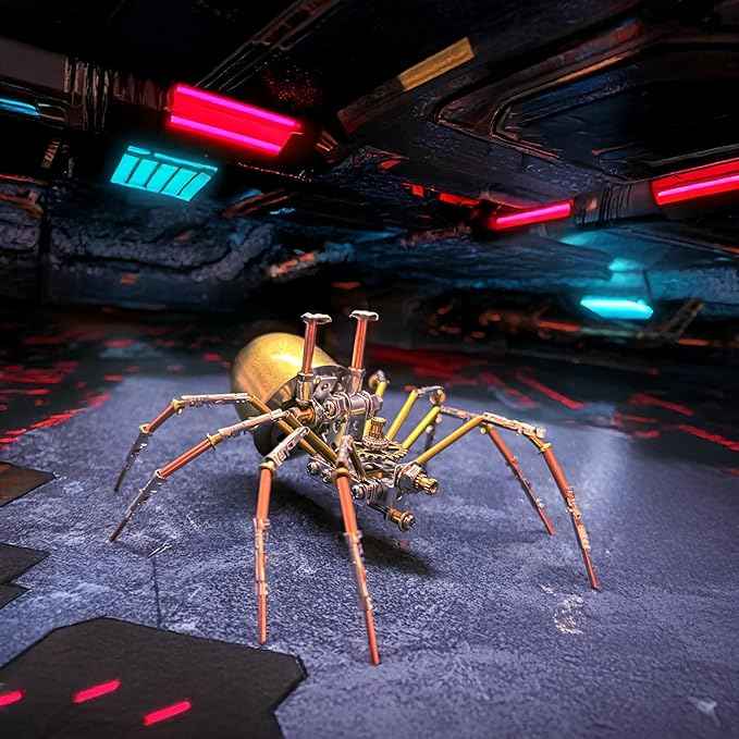 3D Puzzle Metal Model Kits Spider DIY Projects Hobby Kit,Arts & Crafts Making Metal Building Christmas Birthday Gifts (Mechanical Spider E)