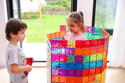 110PCS Premium Magnetic Tiles Set | STEM-Authenticated Magnetic Building Blocks | Educational Construction Toy for Kids Ages 3–8 (Boys & Girls)