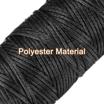 uxcell Leather Sewing Waxed Thread, 55 Yards / 50m 0.8mm 150D Flat Polyester All-Purpose Threads for Leather Crafts, Bookbinding, Black