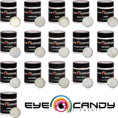 Eye Candy Pigments Premium White Mica Powder - Frost White (25gr) - for Epoxy, Resin, Soap, Paint, Woodworking, Acrylic Pouring, Bath Bombs, Fishing Lures - DIY Arts and Crafts Additive