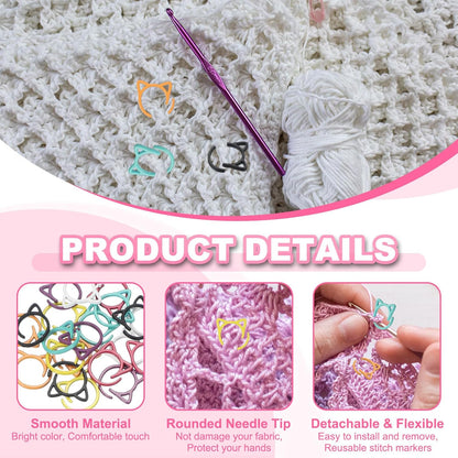 uxcell 50pcs Stitch Markers, Spiral Stitch Markers Crochet Needle Clip Counter Knit Ring Crochet Locking Sewing Accessories for DIY Handcraft Knitting and Crocheting, Lake Blue