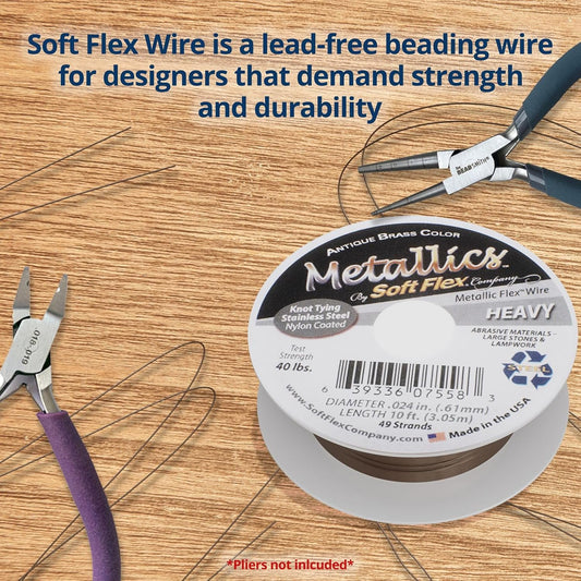 Soft Flex 49 Strand Beading Wire - Heavy 0.24 Diameter - 10 Feet Nylon Design Wire - Crafty Corner