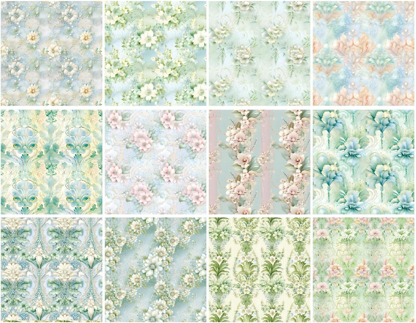 Vintage Green Floral Scrapbook Paper Pad Color Patterned Paper 6×6,24 Sheets Single-Sided Flower Scrapbooking CardStock Papers Pad for Holiday Cardmaking DIY Origami Journaling. - Crafty Corner