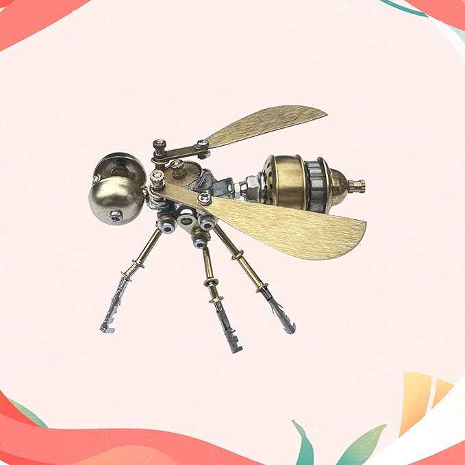 3D Steampunk Metal Puzzle Insects Model Bug Mechanical Making Kit,DIY Projects Craft Kits for Adults,Hobby Kit Funny Ideas Birthday (Little Bee -B)