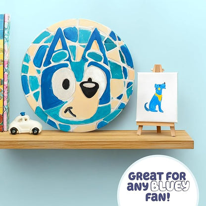Bluey Paint Your Own Stepping Stone, Design 7 DIY Stone Art, Fun Kit for Kids, Less Mess Paintable Stones Art Set, Great Summer Activity Kids Ages 8, 9, 10, 11