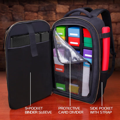 ENHANCE MTG Backpack TCG Card Storage - TCG Backpack for Deck Boxes, Sleeved Cards, Playmats, MTG Accessories