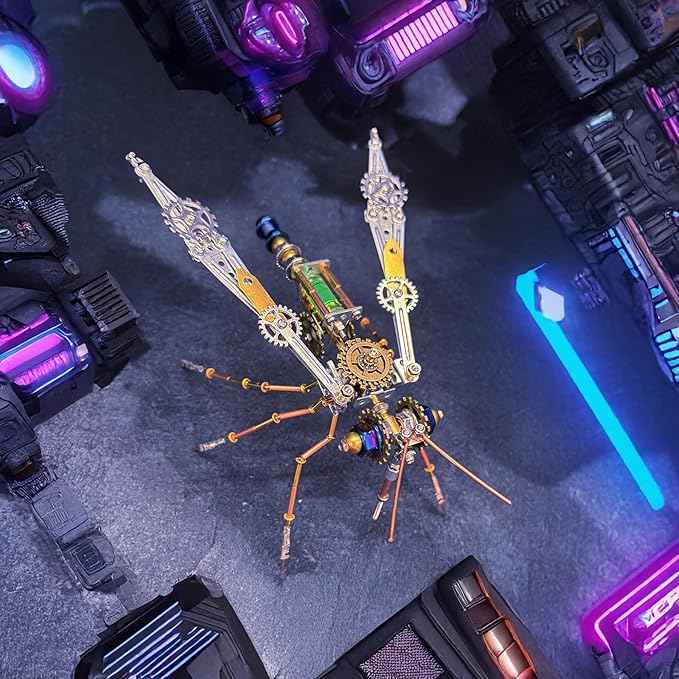 3D Assembly Puzzles Metal Insect Bug Mechanical Mosquito Steampunk Sculpture Arts and Crafts DIY Projects,Model Building Kits Science Kit Fun Birthday Gift (Mechanical Mosquito)