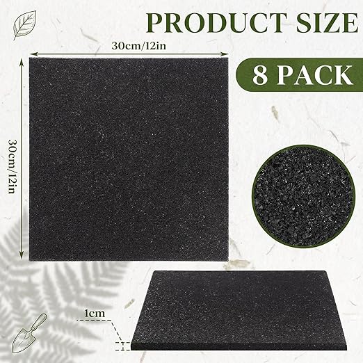Nuanchu 8 Pcs 12 x 12 Inch Rubber Stepping Stones Outdoor Garden Walkway Non-Slip Durable Rubber Pavers for Patio, Pathway, and Landscaping, Weatherproof Stepping Stones for Easy Installation(Square)