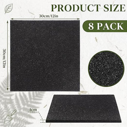 Nuanchu 8 Pcs 12 x 12 Inch Rubber Stepping Stones Outdoor Garden Walkway Non-Slip Durable Rubber Pavers for Patio, Pathway, and Landscaping, Weatherproof Stepping Stones for Easy Installation(Square)