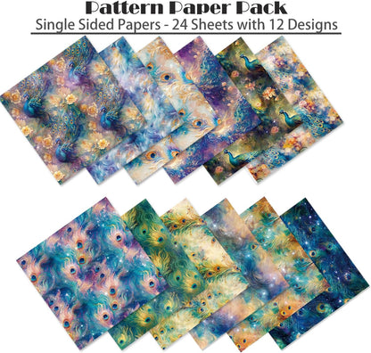 YASMEN Scrapbook Paper Pad 6x6, Patterned Cardstock, Single-Sided Decopodge, DIY Decorative Craft Paper, Scrapbooking Junk Journal Gift Card Making Supplies - 24 Sheets - Crafty Corner