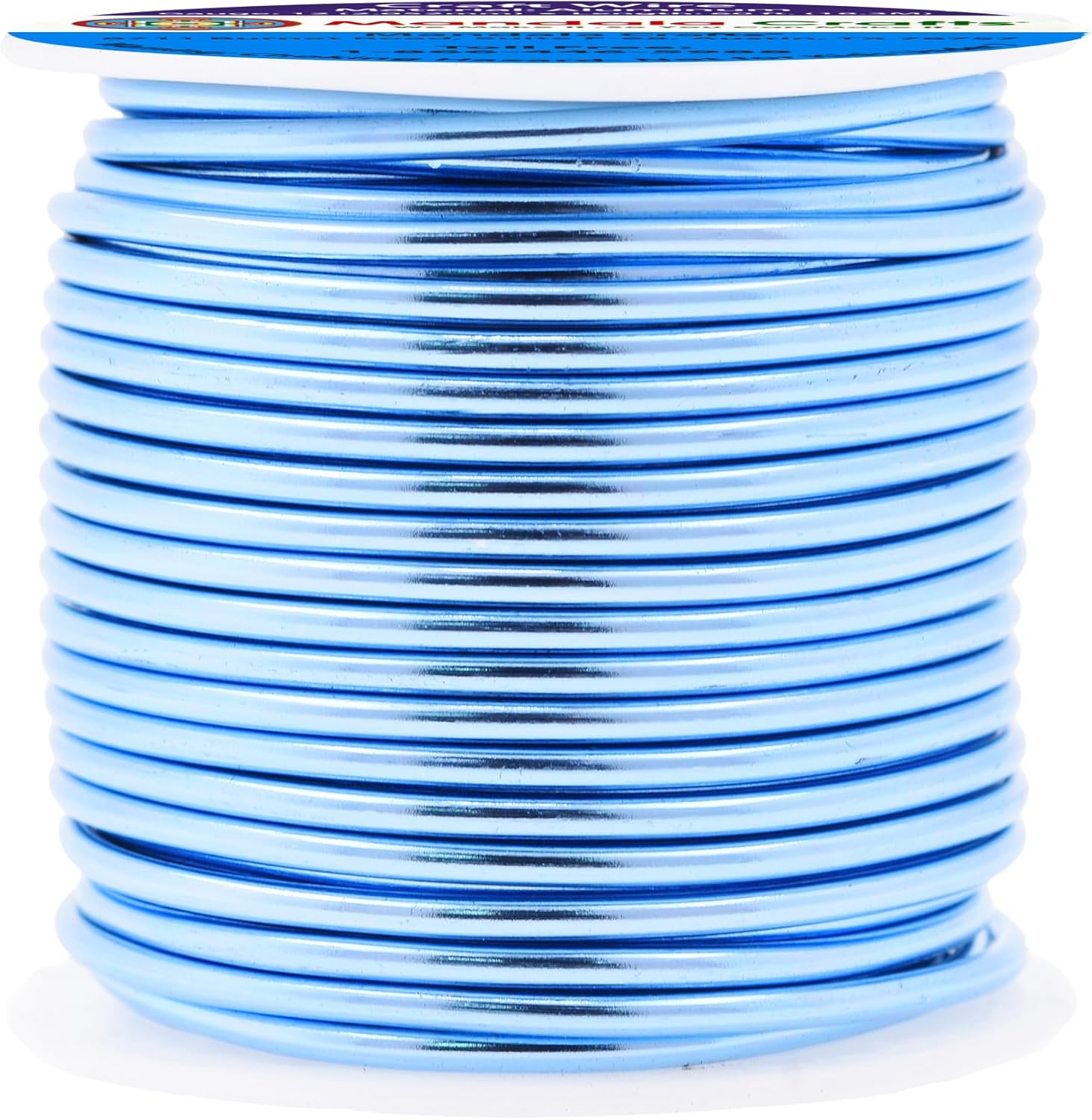 Mandala Crafts 12 Gauge Anodized Aluminum Craft Wire for Jewelry Making - 60 FT Colored Flexible Ice Blue Wire - Bendable for Bonsai Armature Crafting Sculpting - Crafty Corner