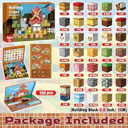 Magnetic Blocks - 150 PCS Build Magnetic Farm Animal Homes - Magnetics Toys for Montessori Toddler Christmas Birthday Gifts - STEM Sensory Toys for 3 4 5 6 7 8 9 10 Year Old Boys & Girls
