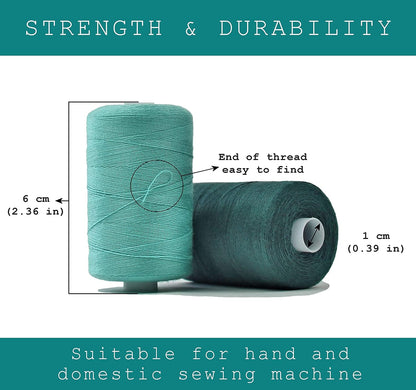 BlesSew Sewing Thread - 24 Spools of Polyester Thread for Sewing Machine for Beginners, Hand Stitching & Quilting - 1000 yds per Spool in Dark Colors