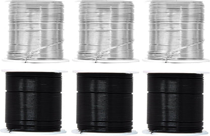Mandala Crafts 20 Gauge Anodized Aluminum Craft Wire for Jewelry Making - 450 FT Colored Flexible Silver Black Wire - Bendable for Bonsai Armature Crafting Sculpting - Crafty Corner