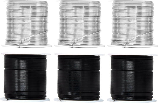 Mandala Crafts 20 Gauge Anodized Aluminum Craft Wire for Jewelry Making - 450 FT Colored Flexible Silver Black Wire - Bendable for Bonsai Armature Crafting Sculpting - Crafty Corner