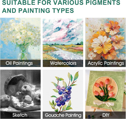 ESRICH Stretched Canvas for Painting,18 Multi Pack Blank Canvases for Painting 12x16, 11x14, 9x12, 8x10, 5x7, 3x5, Cotton Primed Painting Canvas for Oil, Acrylic Paint, for Beginners, Artists.