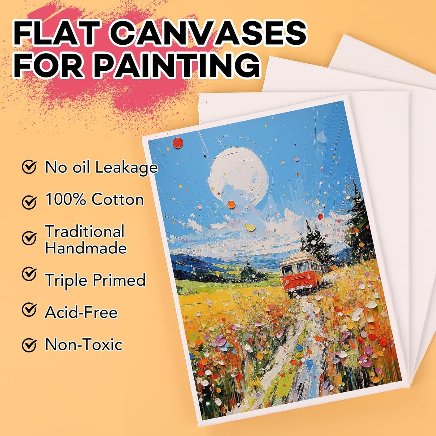 ESRICH 120 Pack 5x7 Inch Small Canvases for Painting, Painting Canvas 5x7 Inch Cotton Primed Acid Free Mini Blank Canvas Panels for Oil Paint,Watercolor,Acrylic Paint, Gouache, Tempera