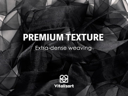 Vitalizart Black Ribbon Organza Sheer Ribbon 1 inch x 30Yd Handmade Fabric Ribbons for Gift Wrapping Christmas Tree Crafts Bows Wedding Invitations Wreaths Wrap