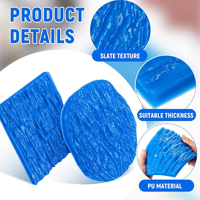 2 Pcs 6" x 7" Concrete Stamps Mats Set Decorative Concrete Stamps Molds Concrete Stamping Tools Stone Texture Stamp Kit Concrete Cement Countertop DIY Projects