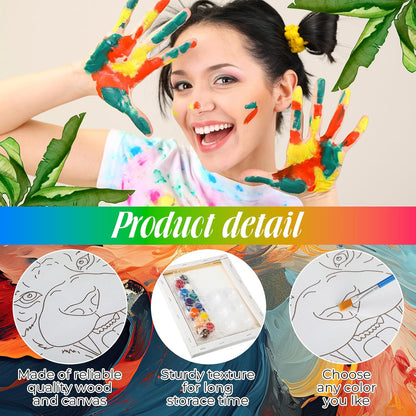 Zhanmai 12 Pack Pre Drawn Canvas for Painting Sip and Paint Kit 8 x 10 Paint Party Set Canvas Painting Pre Printed Canvases for Party Favor DIY Virtual Adult's Date Night(Colorful Animals) - Crafty Corner