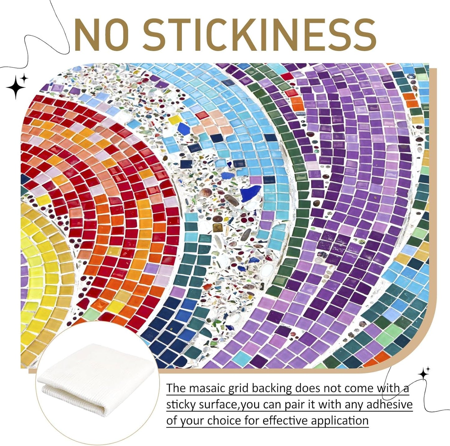 39" X 157" Mosaic Mesh for Back Mounted Tile with Scissors, Fiberglass Mosaic Mesh Backing Boast for Tile Installation Supplies Tools (Non Sticky)