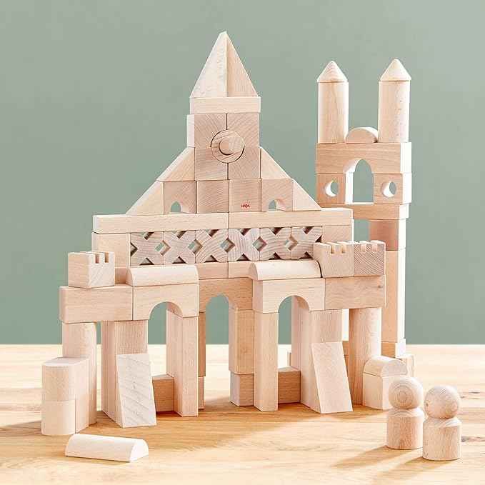 HABA Extra Large Wooden Building Blocks 102 Piece Set: Open-Ended Stacking Toys, Toddler Blocks, and Wooden Toys Made in Germany for 1 Year & Up