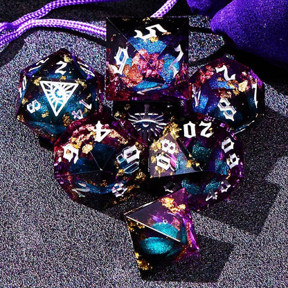 Black Eye of Mystery Liquid Core DND Dice Set – Unique Resin Dice Set for Dungeons & Dragons – Third Eye Dice Set for D&D Gifts