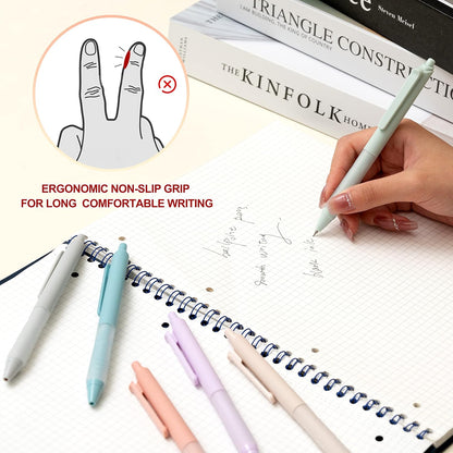 Linbsunne Ballpoint Pens Medium Point 1mm Black Pen with Super Soft Grip Ball Point Pen for Men Women Retractable Pens (12-pack)
