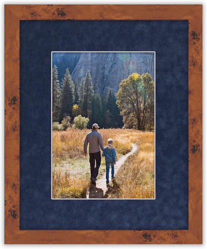11x14 Mat Bevel Cut for 8.5x11 Photos - Acid Free Navy Suede Precut Matboard With Backing Board and Crystal Clear, Self Seal Mat Bag - For Pictures, Framing - 4-ply Thickness