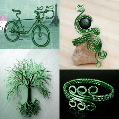 Aluminum Craft Wire, 32.8 Feet 3.0 mm/ 8 Gauge Green Bendable Soft Metal Aluminum Wire Roll Bulk for DIY Crafts Sculpting Jewelry Making
